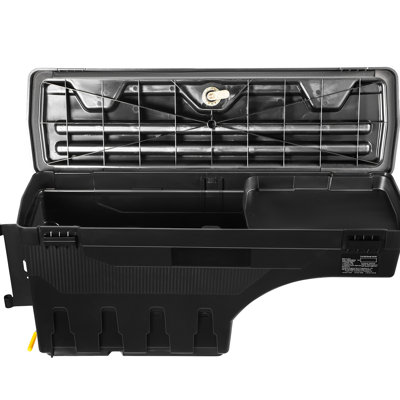 Boîte de rangement pour camion, roue ABS verrouillable et imperméable de 6,6 gallons compatible avec 1500 2019 - 2021, côté conducteur, noir, économise de l'espace