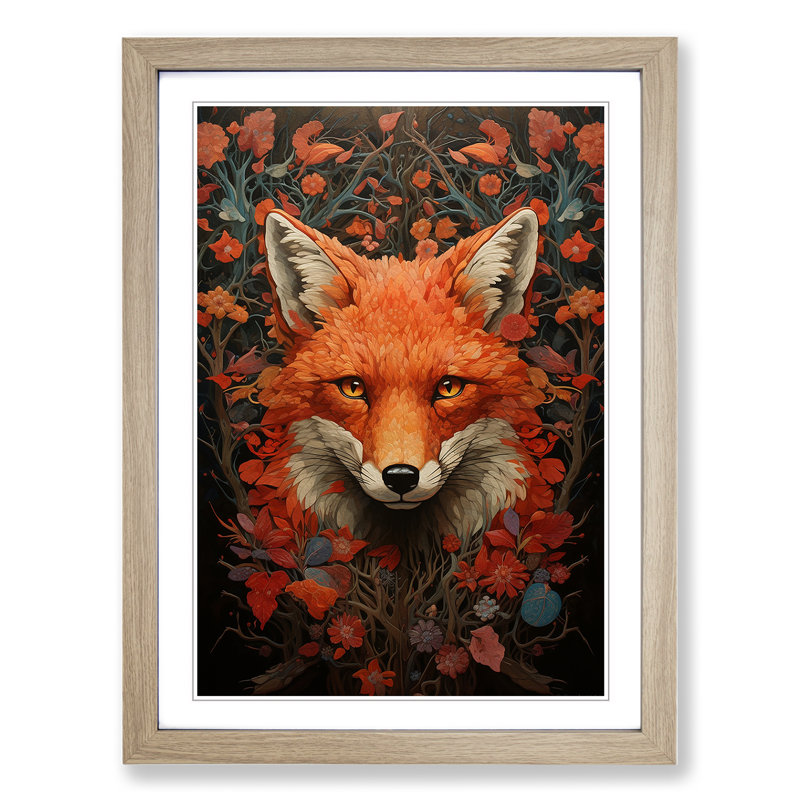 Single Picture Frame Print on Wood, Oak Framed, 34cm H x 25cm W