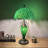 Haydee Tiffany Table Lamp Green Leaves Stained Glass Shade And Base LED Bulbs Included 12"W*12"D*22"H -1807225054