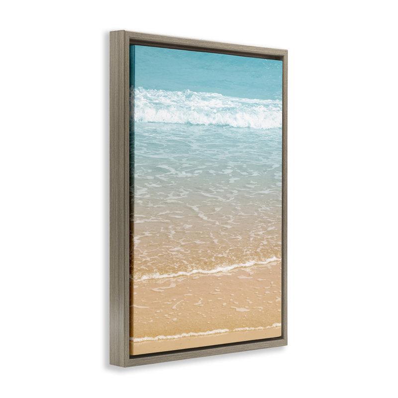 «Clear Summer Waters», toile flottante encadrée par Nataly White, Cadre flottant orme Montalcino, H 25 po x l 17 po