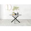 Tierra Modern Chrome Metal & Glass Round Dining Table Set with 4 Luxury Button Velvet Chairs-81867175-102157957-102157958