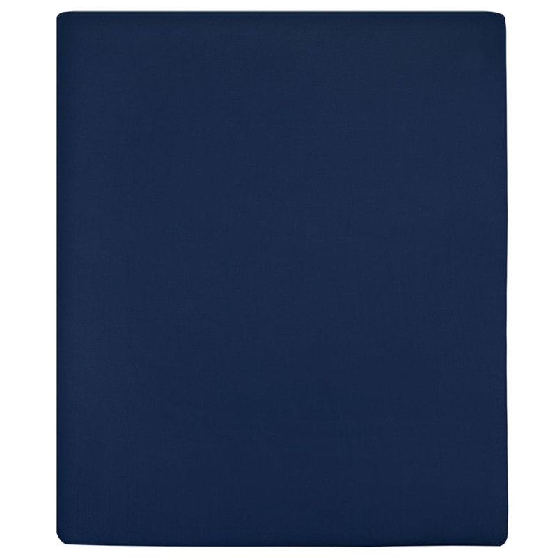Ensemble de draps-housses en jersey 100% coton Vidaxl, Double TG, Bleu marine