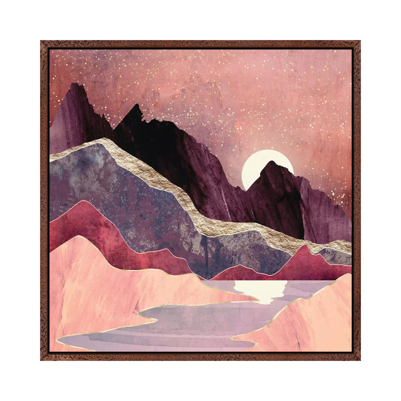 Blush Vista - Print on Canvas, 45.72 cm H x 45.72 cm W, Brown Framed