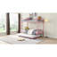 Lit superposé en métal avec lit gigogne rose - Délice de chambre à coucher moderne, conception d'espace, construction durable, fonctionnement silencieux et stable, grande capacité de charge, escalier sécuritaire inclus, lit simple-131205137-131205140