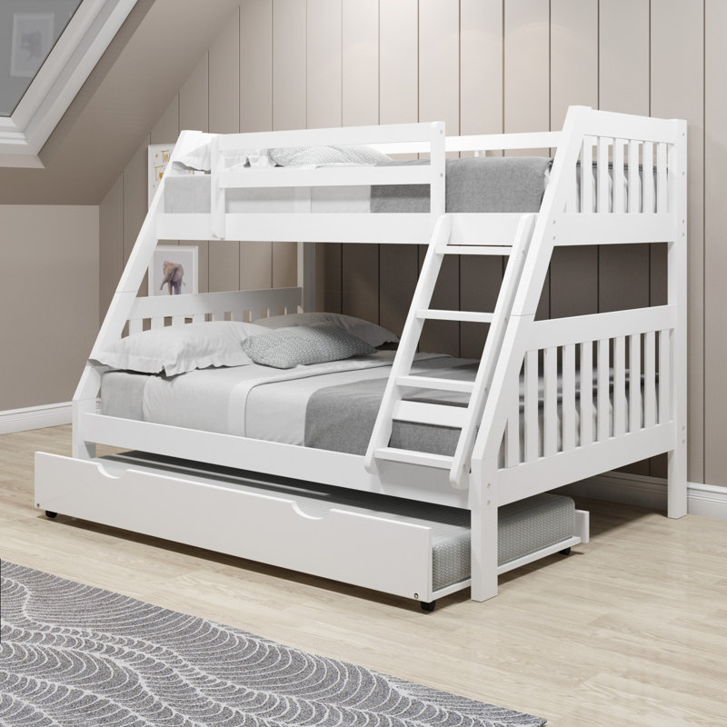 Nanango Twin Over Full Solid Wood Bunk Bed with Trundle