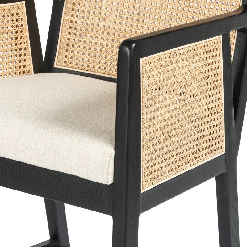 Antonia Counter & Bar Stool, Bar Stool (31.25" Seat Height), Black/Natural, Beige