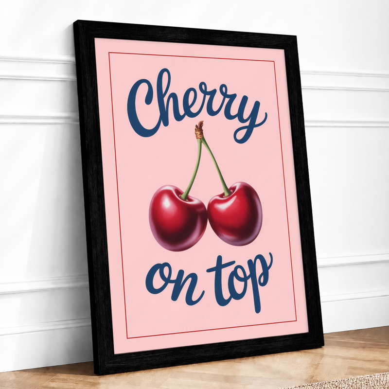 Cherry On Top Modern - Framed Print, A1 - 84.1 x 59.4 cm, Black