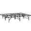 Structure de support pour très grand lit en métal, construction, sans sommier, noir, excellent support, espace de rangement sous la base de lit, solide pour rafraîchir la chambre à coucher, article noir