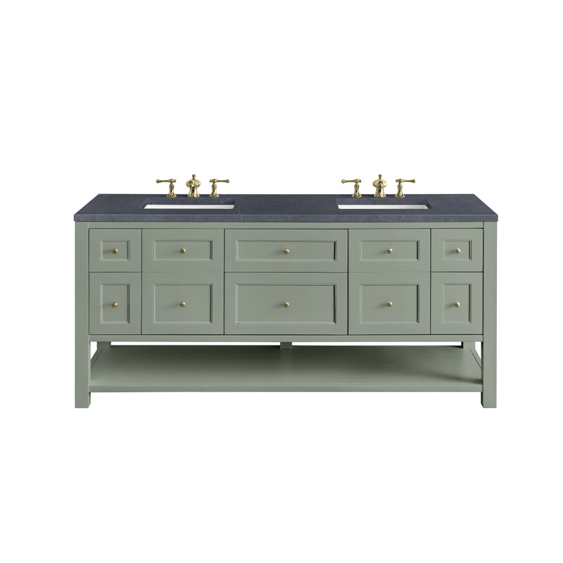 Breckenridge 72'' W Double Vanity, Ethereal Noctis, Smokey Celadon, 8" Widespread