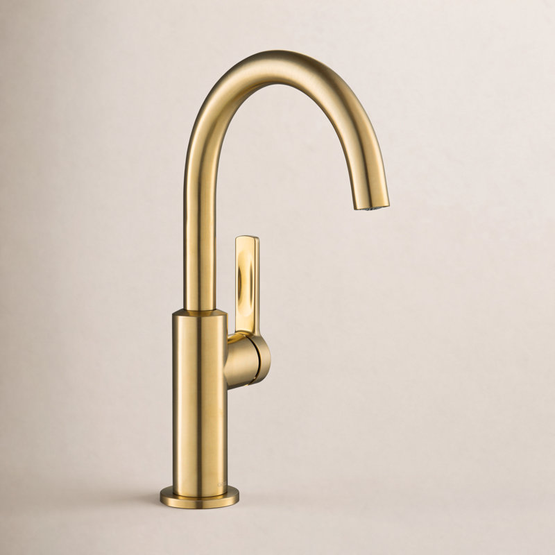 Oletto Single Handle Kitchen Bar Faucet, Brushed Brass