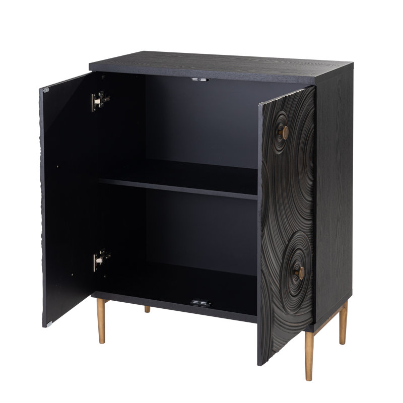 Armoire de rangement Bahtie Farmhouse Boho, Noir