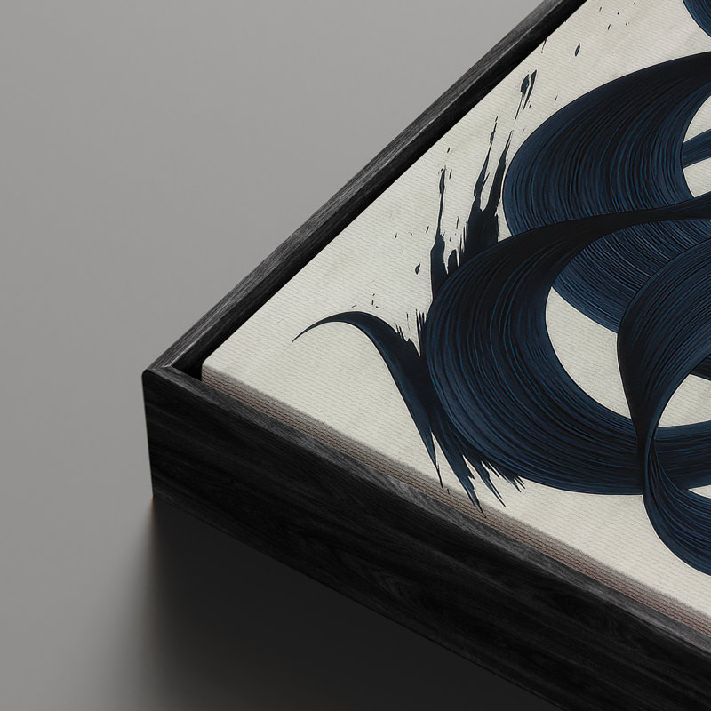 Framed Canvas Wall Art, Vintage Abstract Wall Canvas Prints 16"x24", Black, 24" H x 16" W