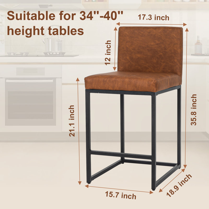 Tabourets de bar modernes avec dossier et tabourets rembourrés à hauteur de comptoir sans chaises Handlec