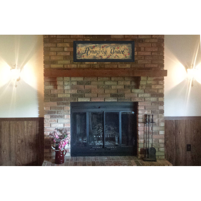 Amazing Grace Framed Wall Art for Living Room, Home Wall Décor Framed Print by Gail Eads, 10" H x 32" W x 1" D