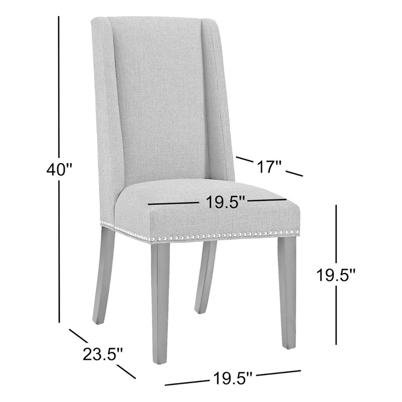 Modway Baron White Vinyl and Wood Frame Dining Chairs, Polyester Green