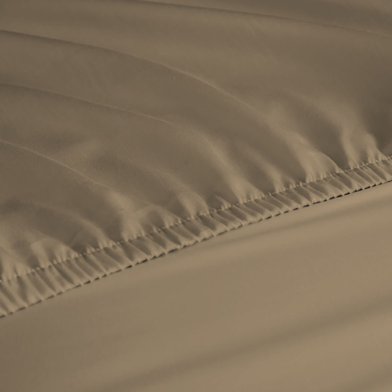 Ensemble de draps en rayonne de bambou 6 pièces , Ensemble de draps pour très grand lit californien, Taupe