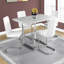 Table de salle à manger, rectangulaire, 60 po, cuisine, salle à manger, stratifié gris, métal chromé, contemporain, moderne