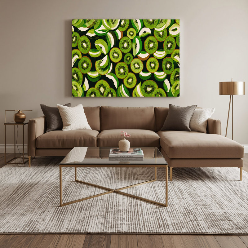 Art mural sur toile vert kiwi