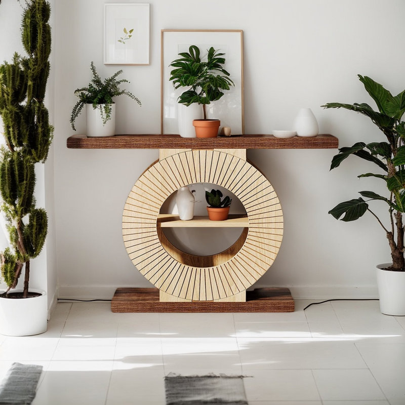 Console 39,3 po en bois élégant, canapé d'appoint étroit pour entrée et couloir