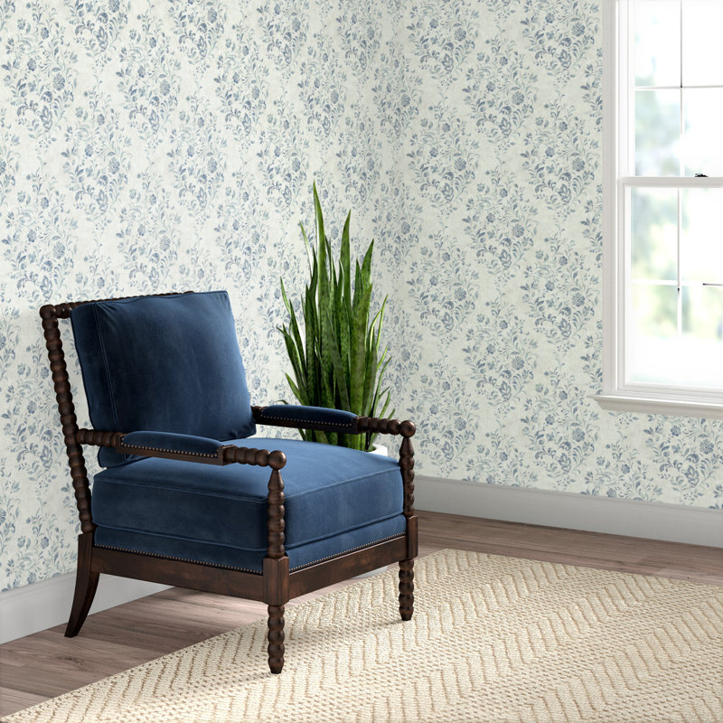 Adhvay 33' L x 20.5" W Wallpaper Roll, Blue