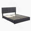 Grand lit plateforme tapissier avec système de rangement hydraulique, sans sommier, noir-1684274579