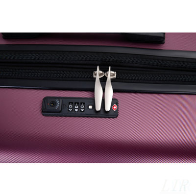 5-Piece Expandable Hard PC Luggage Set with TSA Lock and Rotating Wheels, Lightweight for Travel, Wine Red