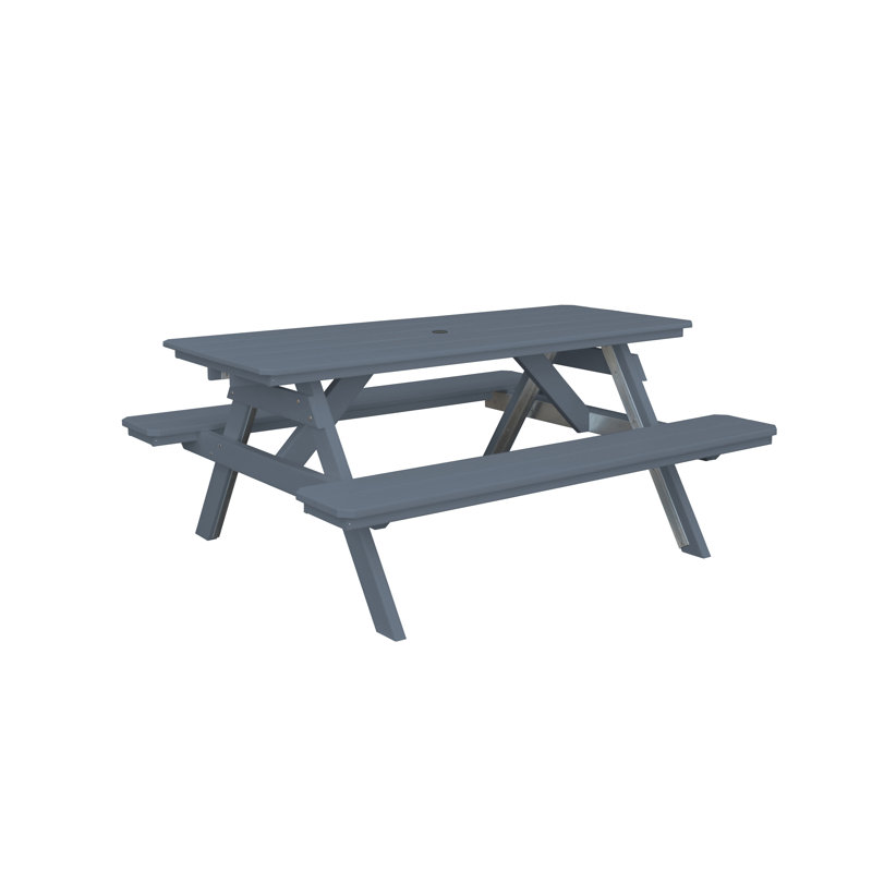 Table de pique-nique rectangulaire, Gris foncé, L 70 po x L 60 po