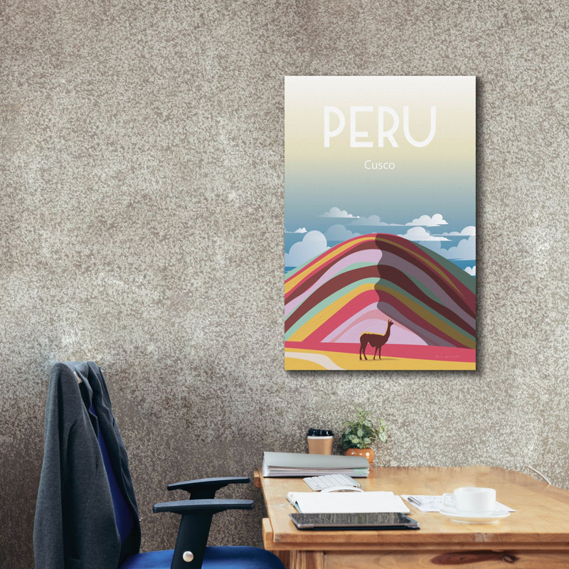 «Pérou» par Omar Escalante, art mural sur toile, H 40 po x l 26 po x P 1,5 po