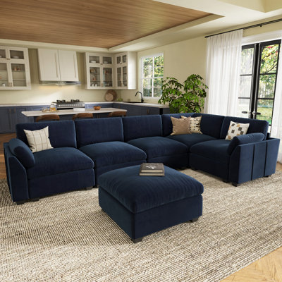 Modular L-Shaped Sectional with Removable Ottoman 