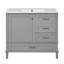 Meuble-lavabo de 30 pouces avec lavabo en céramique, conception compacte pour petits espaces et rangement maximal-1303358971