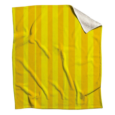 Yellow Stripes Fleece Throw Blanket - Pattern Throws for Sofas or Beds