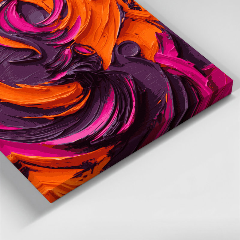 Art mural abstrait sur toile rouge figuratif, H 12 po x l 12 po