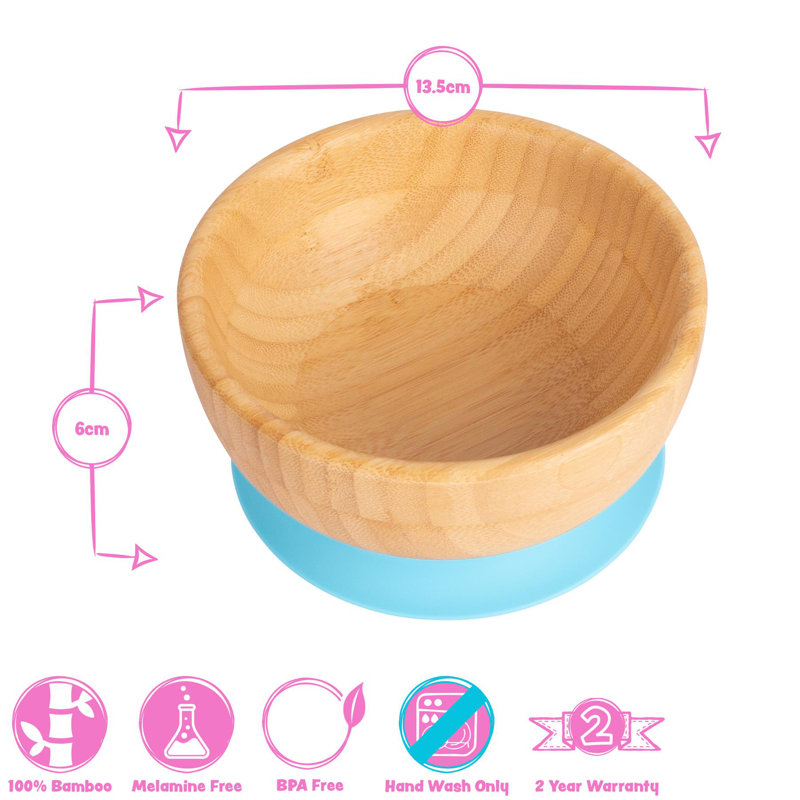 Tiny Dining - Bamboo Suction Bowl - Beige, White