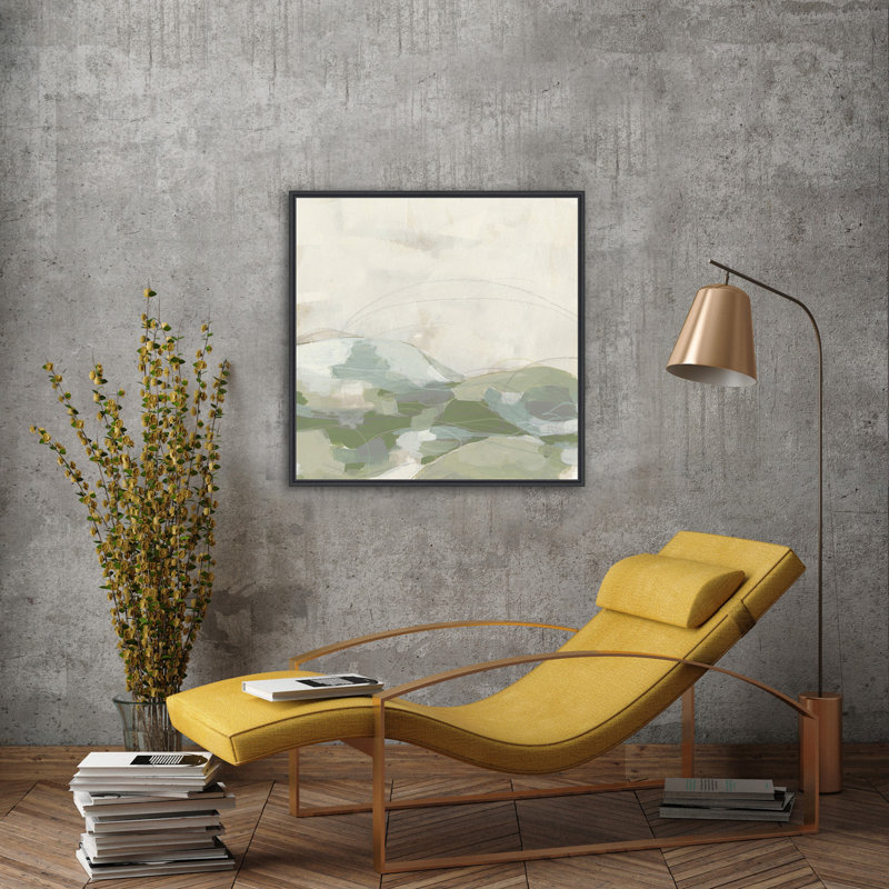 «Moss Vale II», peinture sur toile à cadre flottant, Cadre noir, H 18 po x l 18 po x P 2 po