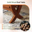 Solid Wood Pedestal Side Table Set-1206576651