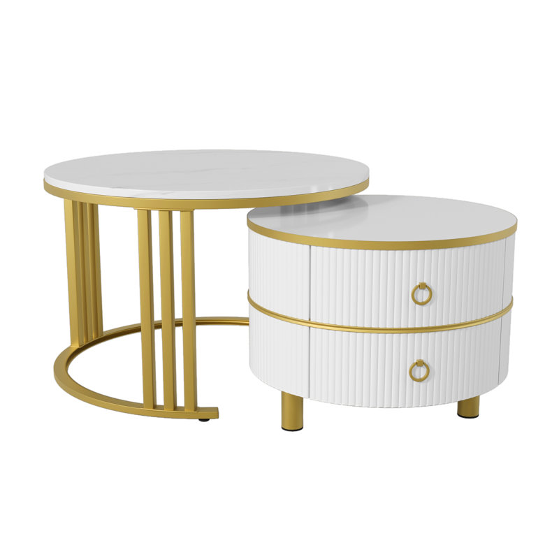 Alexine 2 - Piece Living Room Table Set, White