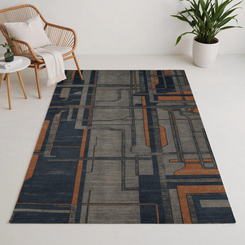 Turkish Gray Indoor and Outdoor Area Rug, Rectangle 9' x 12'