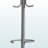 Palmer Coat Rack with Hanging Bar, 6 Hooks in Grey Metal, Modern and Contemporary Style