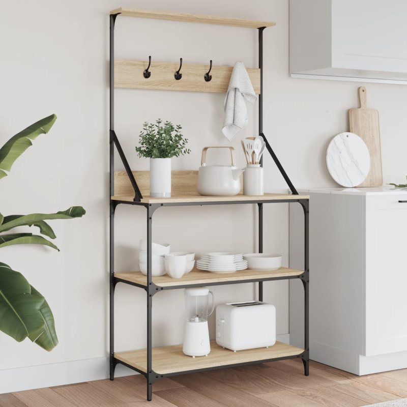 Aaira 84cm Metal Baker's Rack, Sonoma Oak
