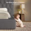 Structure de lit tapissier grand avec tête de lit 5,9 po, lit plateforme entièrement rembourré, coins arrondis doux et silencieux pour la chambre principale / chambre d'amis, assemblage facile en 15 minutes, gris-1229927151-1230701030