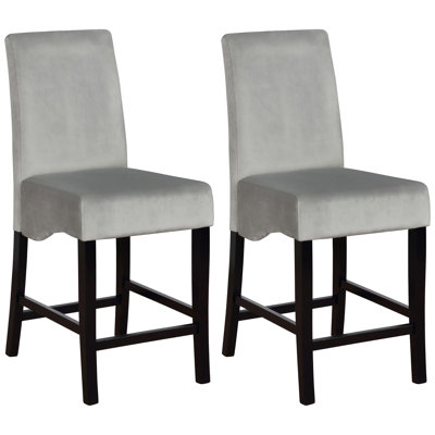 2 tabourets de comptoir rembourrés gris foncé - conception à dossier évasé, rembourrage confortable, convient à l'apparence moderne du bar et de la maison, siège rembourré, ajoute une touche contemporaine aux bars
