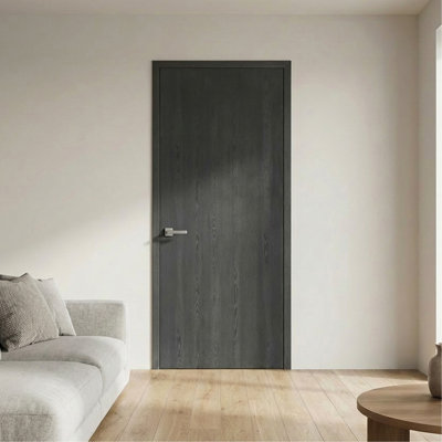 Dalle de porte intérieure 36 "x 80" à structure creuse noire