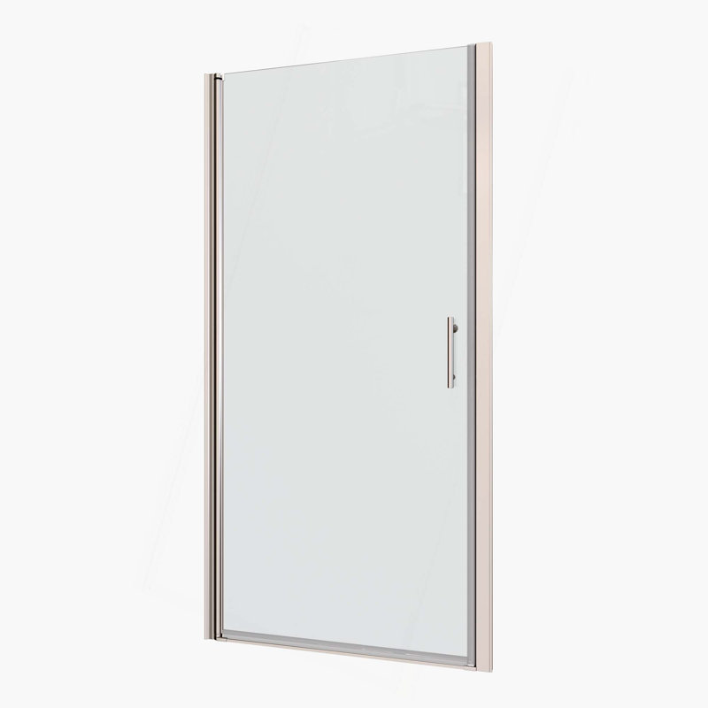 Universal Pivot Shower Door,Open Outside,With 1/4" Tempered Glass, Chrome