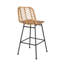 2 tabourets de bar d'extérieur - look moderne, pieds inclinés, structure en fer noir,