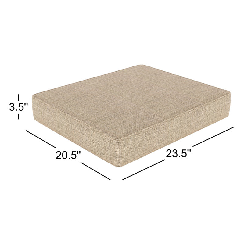 Coussin de repose-pieds d'extérieur Sunbrella®, H 3,5 po x l 23,5 po x P 20,5 po, Tissage uni cendre coulée Sunbrella®