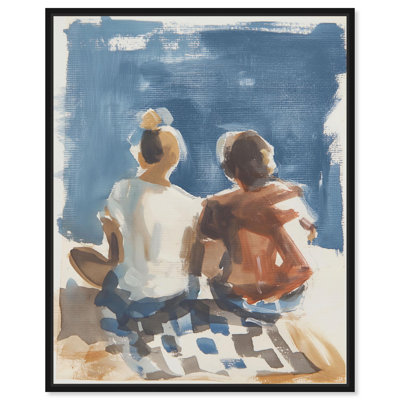 Couple, pique-nique, impression sur toile, décor côtier par Art Remedy