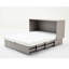 Armoire de lit moderne, gris, avec espace de rangement, grand matelas et station de charge, terminal pliant en mousse, gris-121098378