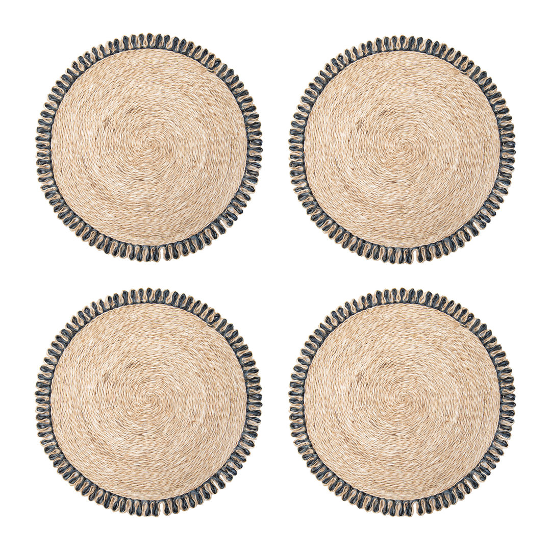Amaretto Abaca No Pattern Round Placemat (Set of 4) Birch Lane™ 