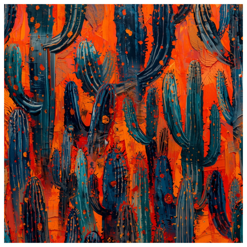 Couvertures Vibrant Cactus, L 50 po x H 60 po