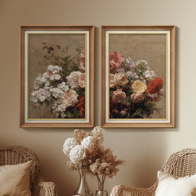 Ensemble de 2 œuvres d'art encadrées de qualité supérieure sur toile de qualité supérieure avec cadre de 26 po x 36 po